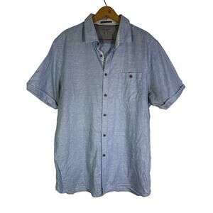 Ted Baker Short Sleeve Linen Blend Button Down Shirt Size S
